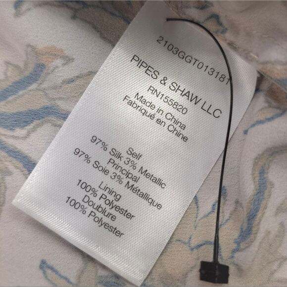 Veronica Beard Silk Midi Skirt Hazel Metallic Floral Asymmetrical Ruffle - Picture 9 of 11